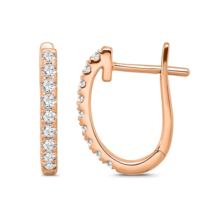 Diamond 0.33Ctw 10k Rose  Gold Earrings