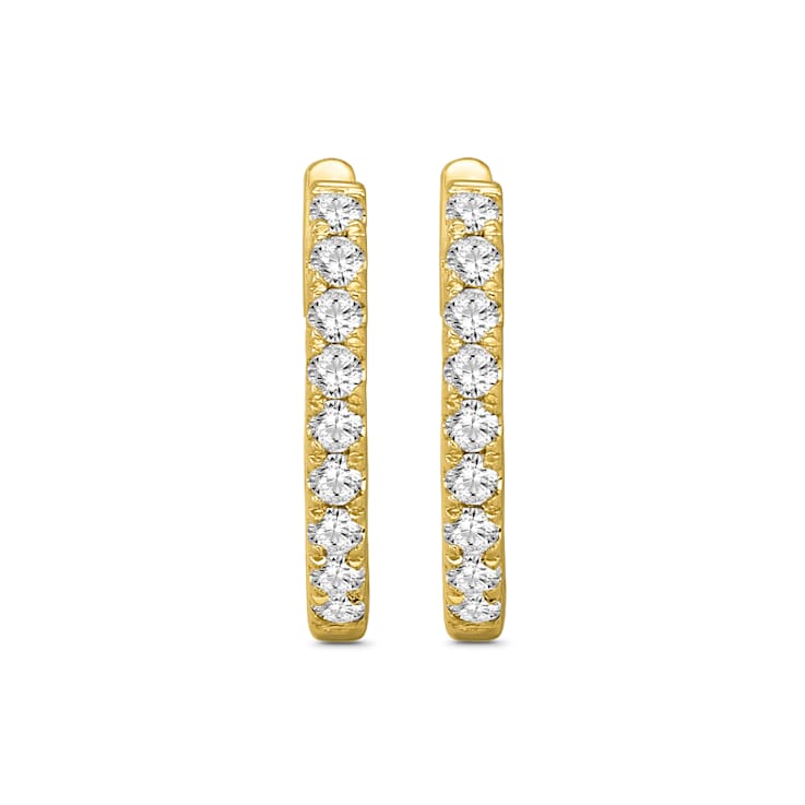 Diamond 0.33Ctw 10k Yellow Gold Earrings