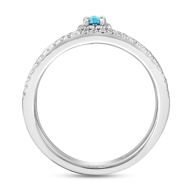 Sterling Silver Diamond and Topaz Ring 0.33ctw