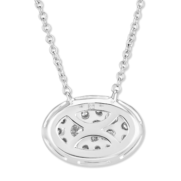 Diamond 0.33Ctw 14k White Gold Pendant With Chain
