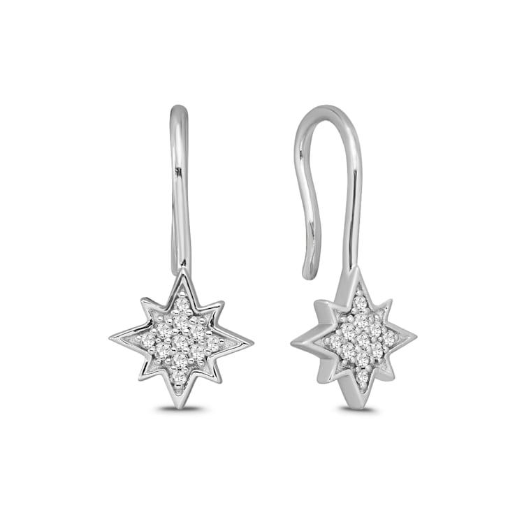 Diamond 0.10Ctw Sterling Silver Earring
