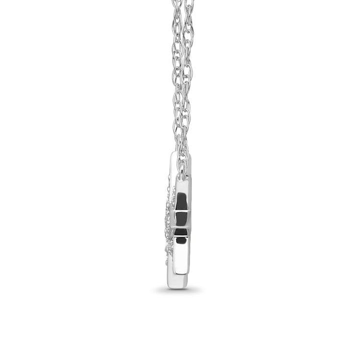 Diamond 0.16Ctw Sterling Silver Pendant With Chain