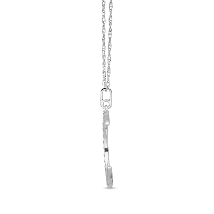 Diamond 0.33Ctw 10k White Gold Pendant With Chain