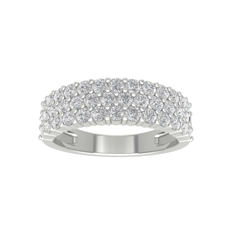 14K White Gold Diamond Band Ring