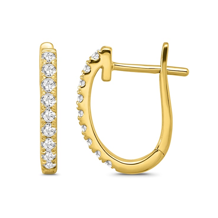 Diamond 0.33Ctw 10k Yellow Gold Earrings