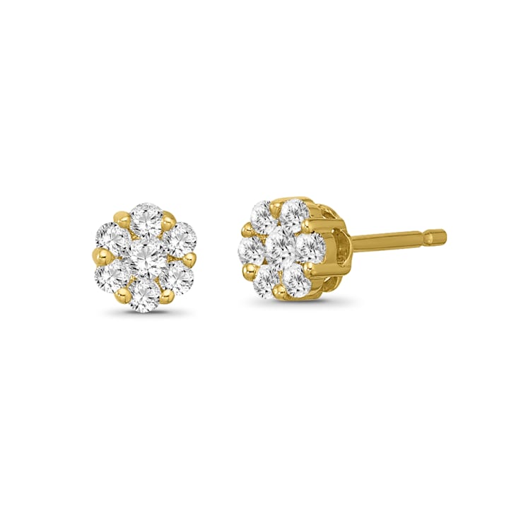 Diamond 0.75Ctw 10k Yellow Gold Earrings