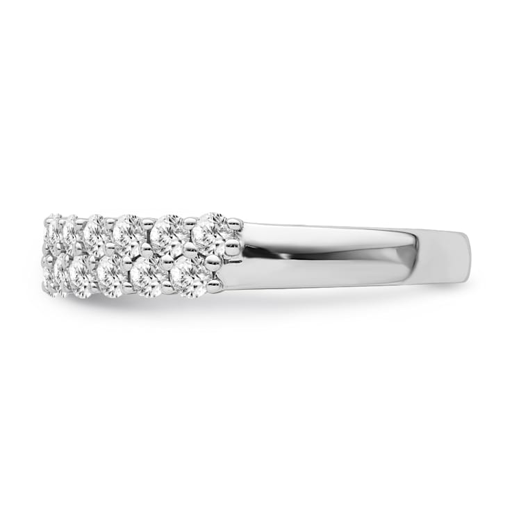 10K White Gold Wedding Band Ring-0.75 cttw