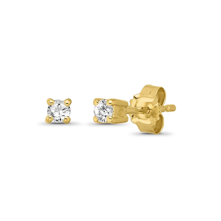 Diamond 0.50ctw Round , 14k Yellow Gold Earrings