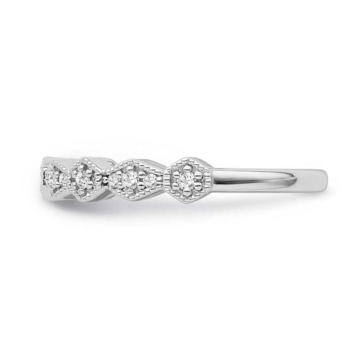 10K White Gold Diamond Ring 0.12Ctw