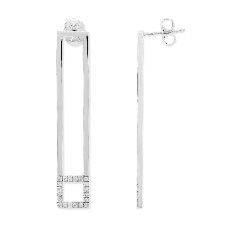 Diamond 0.20Ctw Sterling Silver Earring