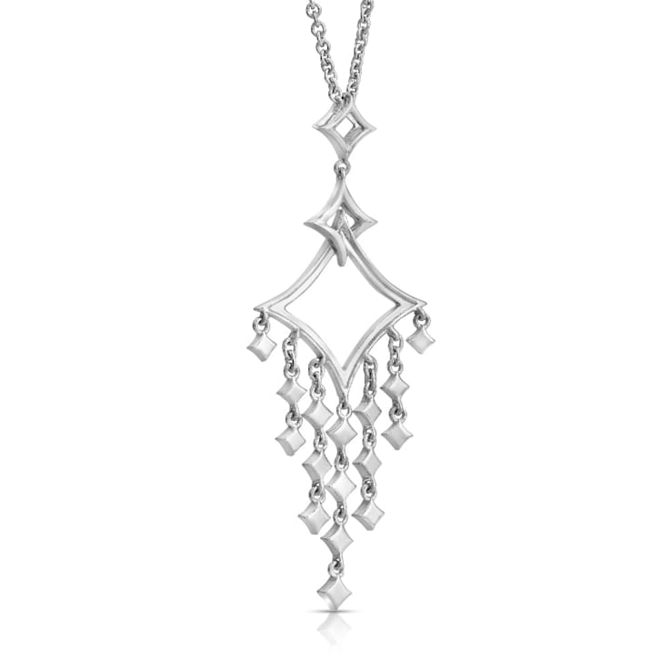 Diamond 0.10Ctw Sterling Silver Pendant With Chain