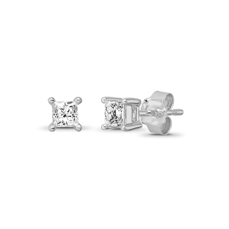 Diamond 0.16Ctw 14k White Gold Earrings