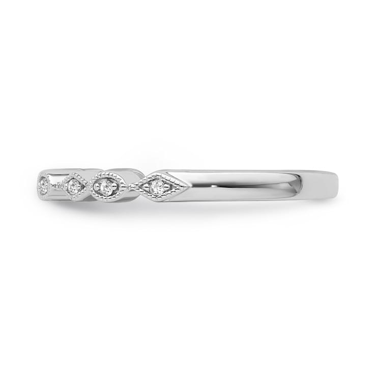 10K White Gold Diamond Ring 0.05Ctw