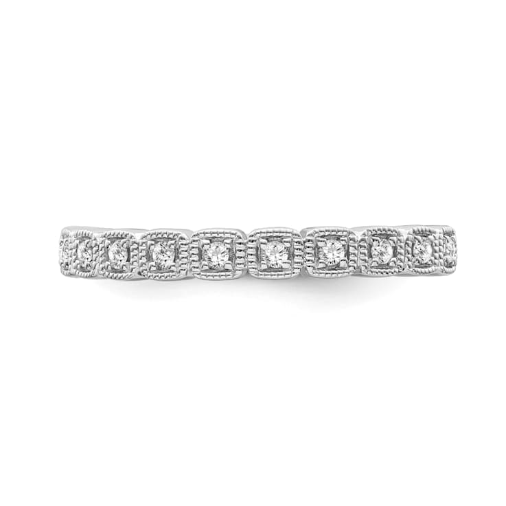 10K White Gold Diamond Ring 0.10Ctw