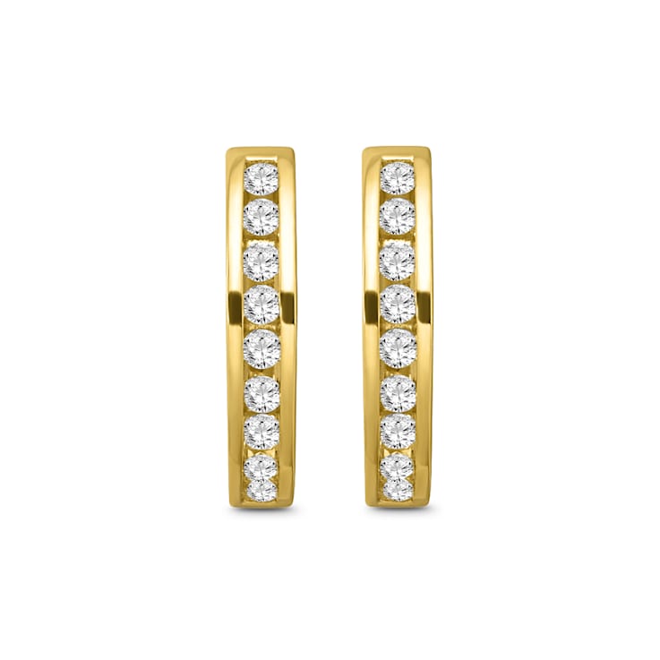 Diamond 0.20Ctw 10k Yellow Gold Earrings