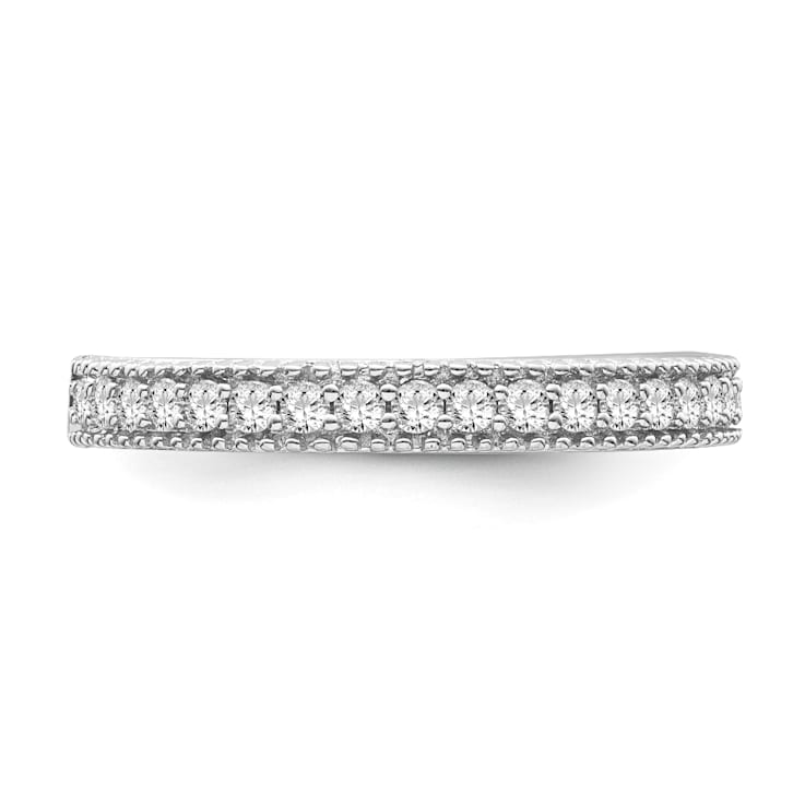 10K White Gold Wedding Band Ring-0.25 cttw