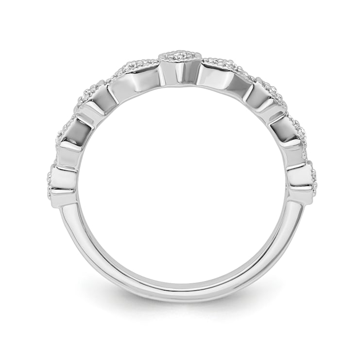 10K White Gold Diamond Ring 0.12Ctw