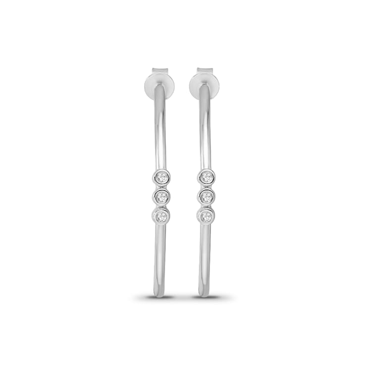 Diamond 0.25Ctw Sterling Silver Earring