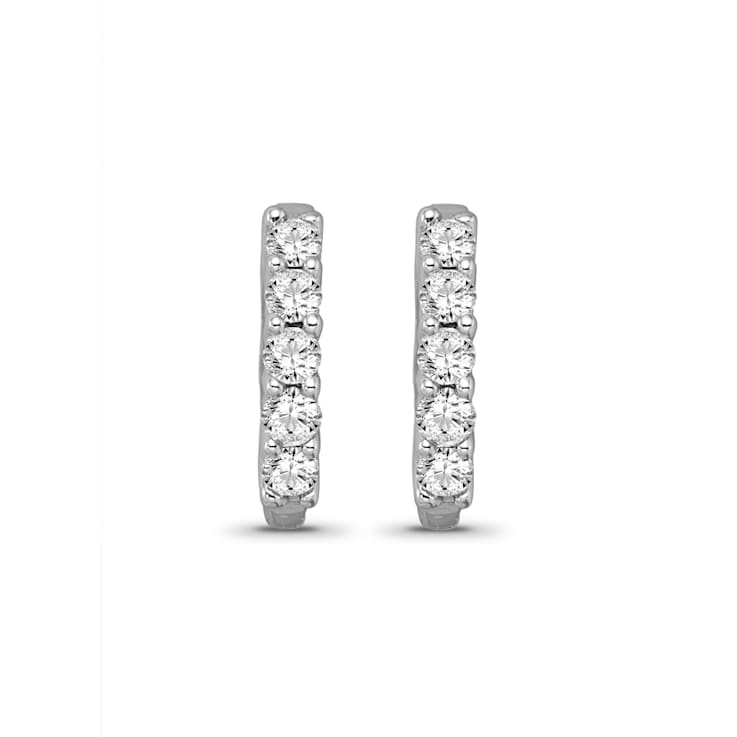 Diamond 0.20Ctw 10k White Gold Earrings
