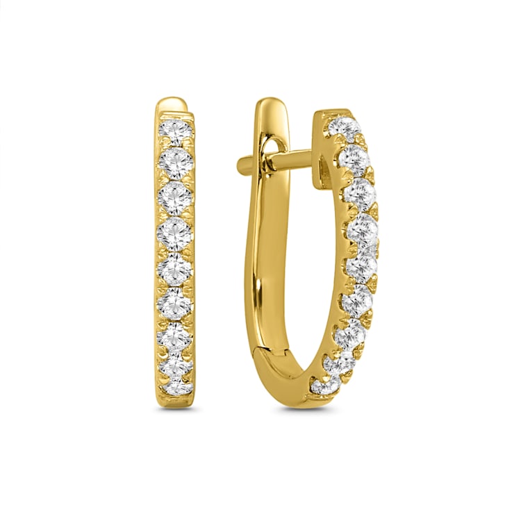 Diamond 0.33Ctw 10k Yellow Gold Earrings