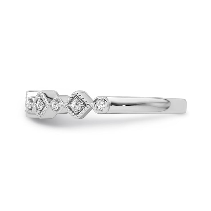 10K White Gold Diamond Ring 0.10Ctw