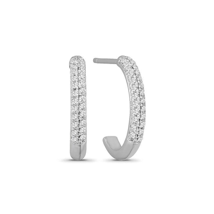 Diamond 0.20Ctw 10k White Gold Earrings