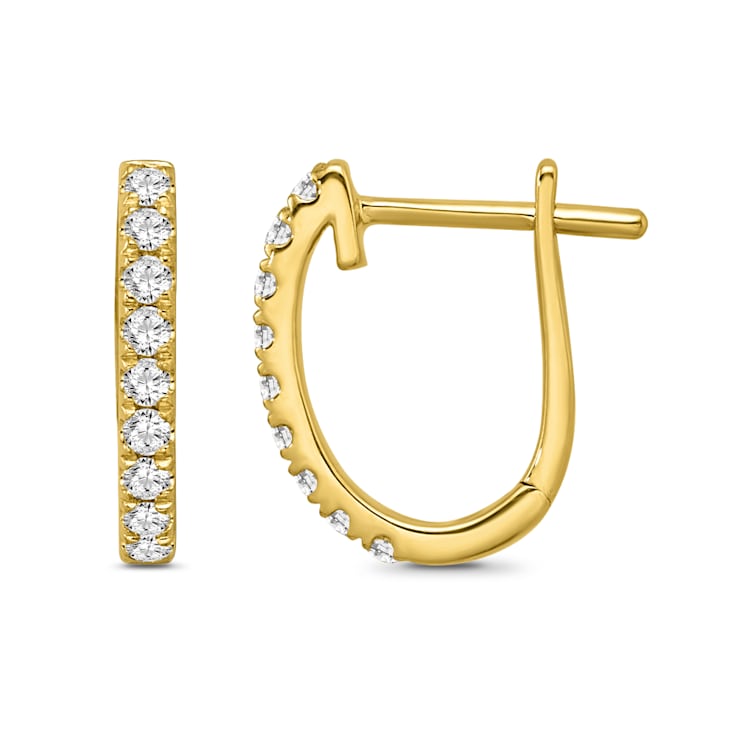 Diamond 0.20Ctw 10k Yellow Gold Earrings