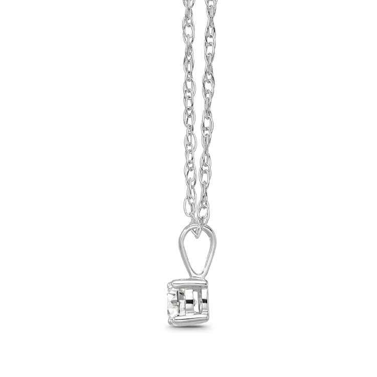 Diamond 0.33Ctw 14k White Gold Pendant With Chain