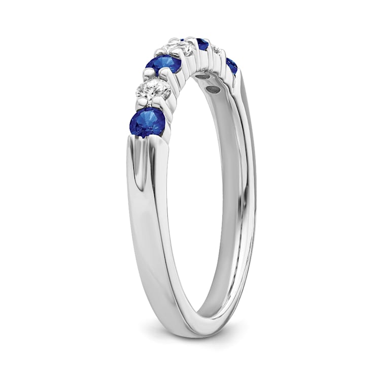 Sterling Silver Diamond and Sapphire Ring 0.16ctw