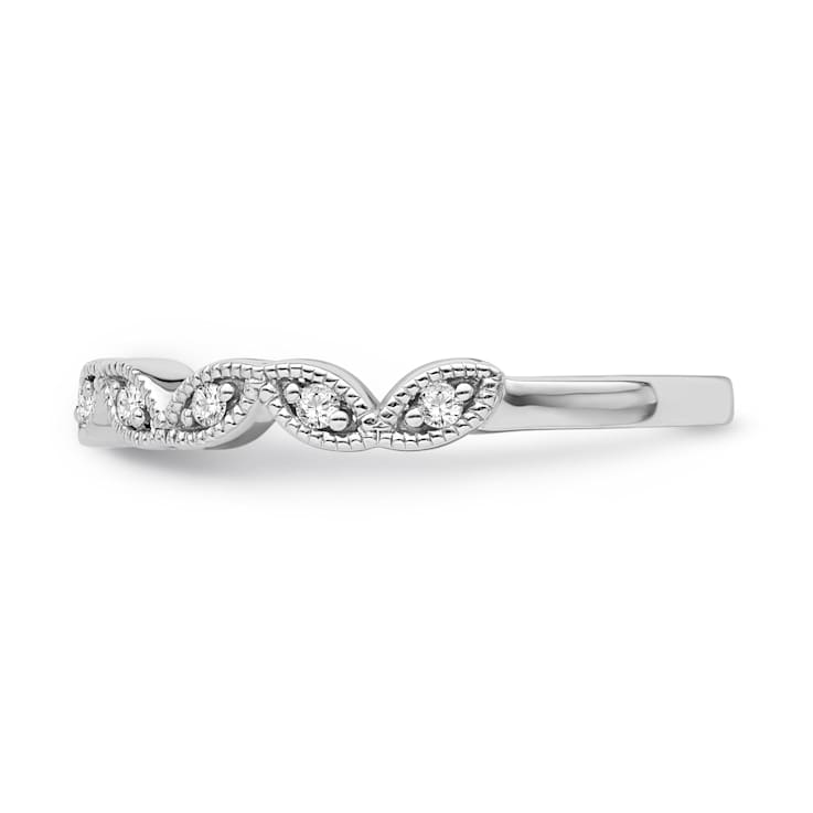 10K White Gold Diamond Ring 0.10Ctw