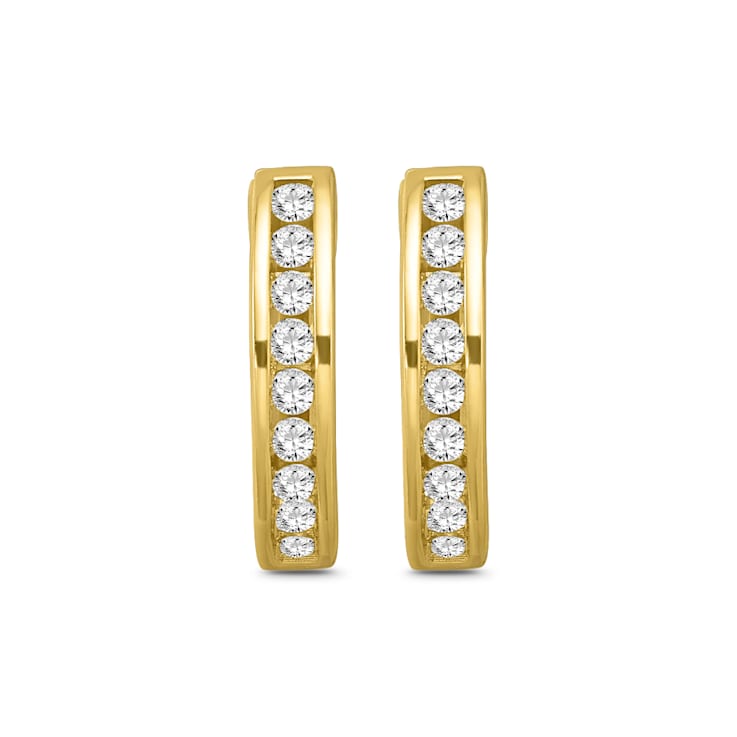 Diamond 0.33Ctw 10k Yellow Gold Earrings
