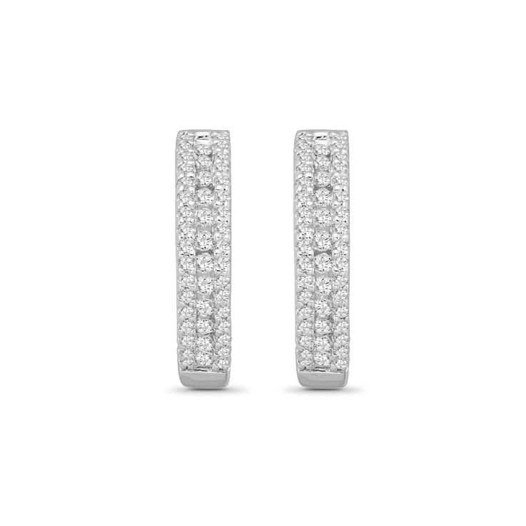 Diamond 0.50Ctw Sterling Silver Earring