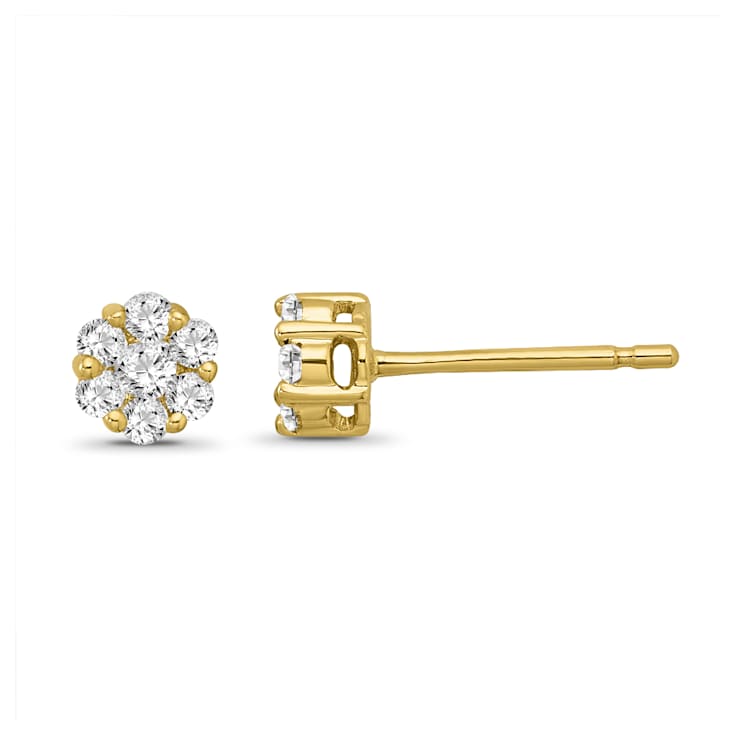 Diamond 0.75Ctw 10k Yellow Gold Earrings