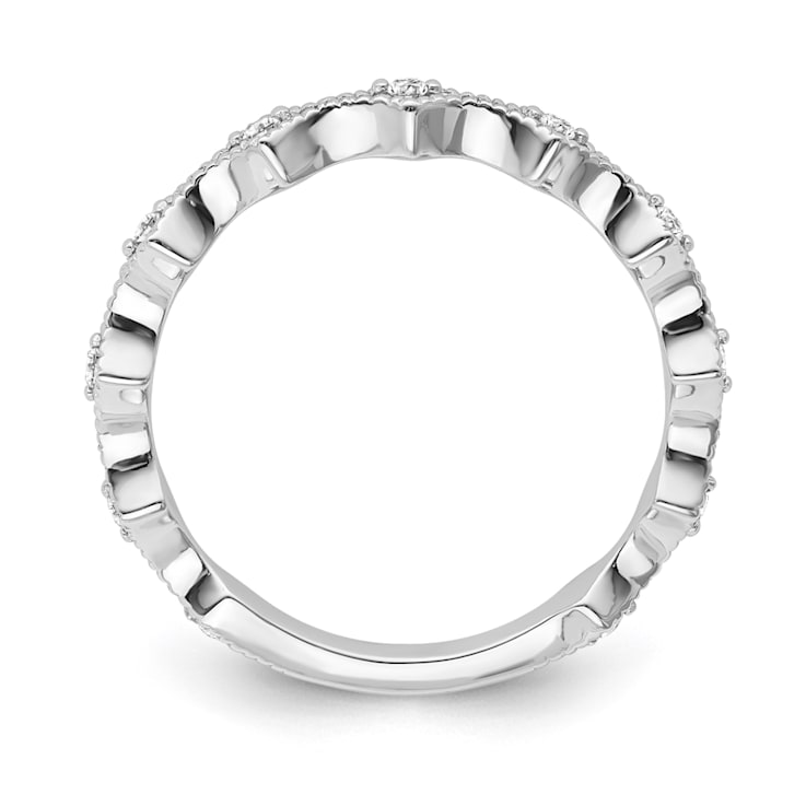 10K White Gold Diamond Ring 0.10Ctw