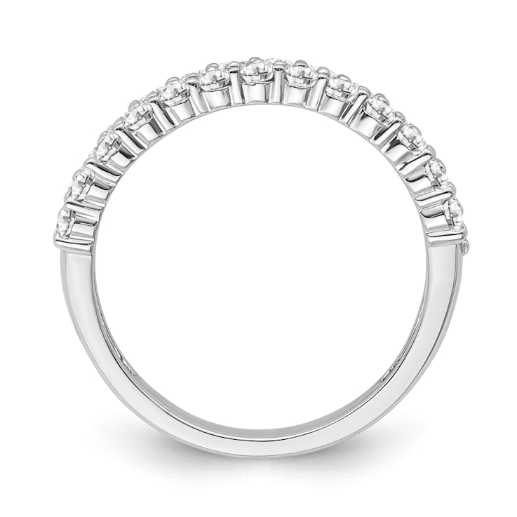 10K White Gold Wedding Band Ring-0.75 cttw