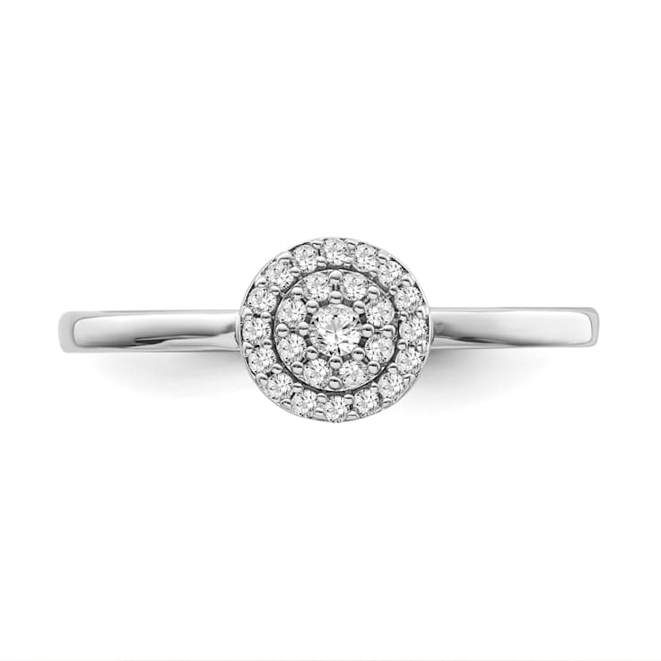 10K White Gold Diamond Ring 0.12Ctw