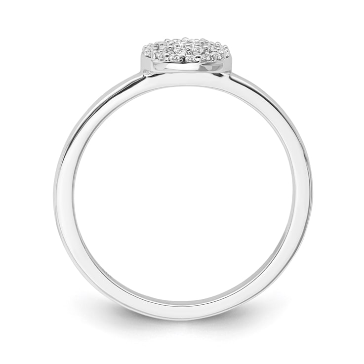 10K White Gold Diamond Ring 0.12Ctw