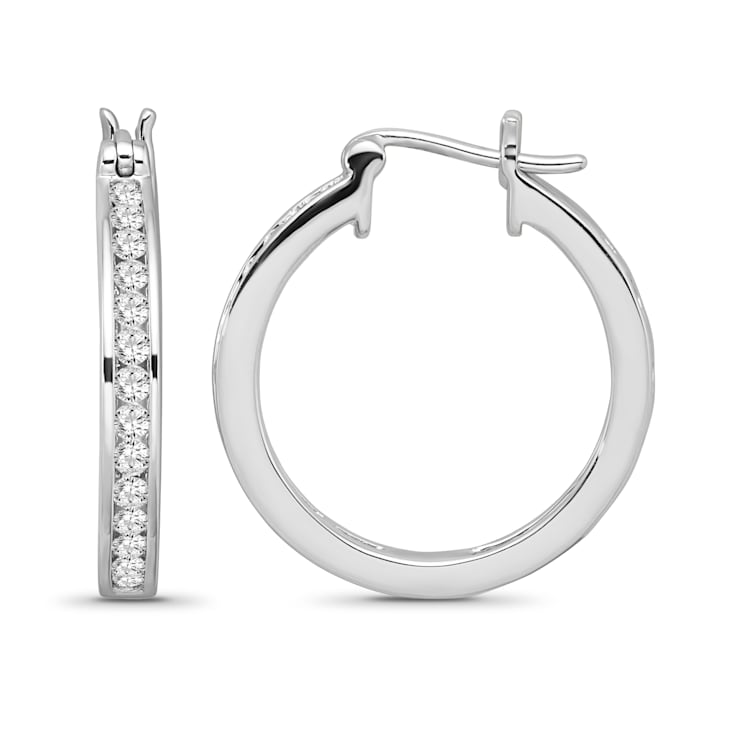 Diamond 0.50Ctw 10k White Gold Earrings