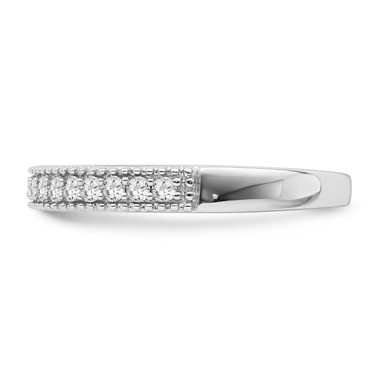 10K White Gold Wedding Band Ring-0.25 cttw