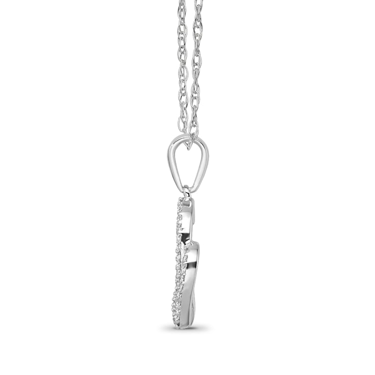 Diamond 0.25Ctw Sterling Silver Heart Pendant With Chain
