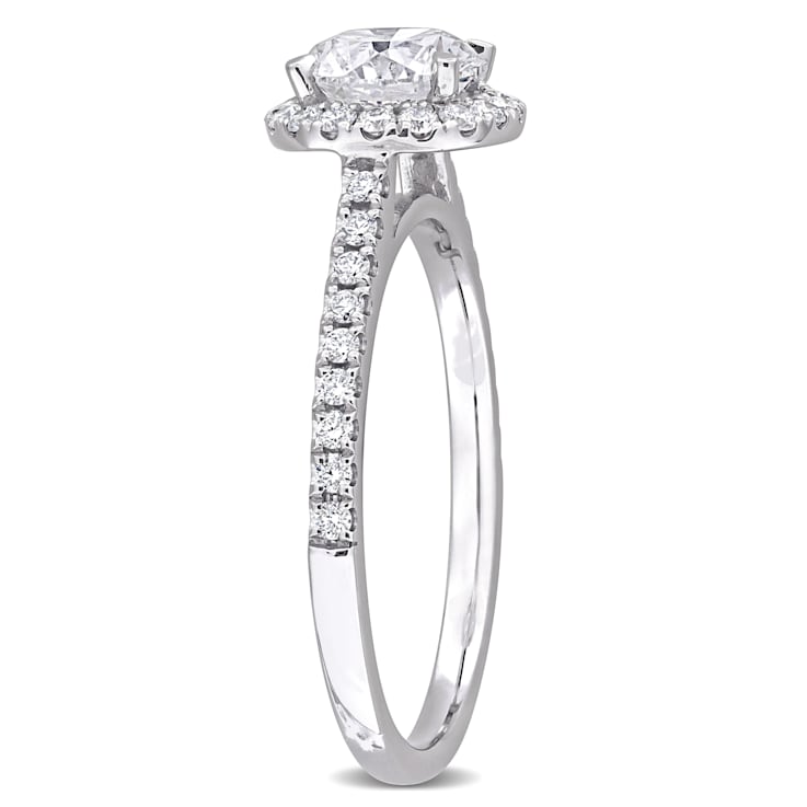 1 1/3 CT TW Lab-Grown Diamond Halo Ring in 14K White Gold