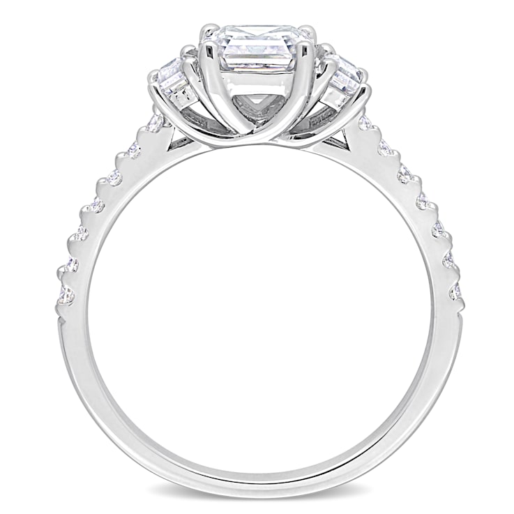 1 1/4 CT DEW Created Moissanite 3-Stone Ring in Sterling Silver