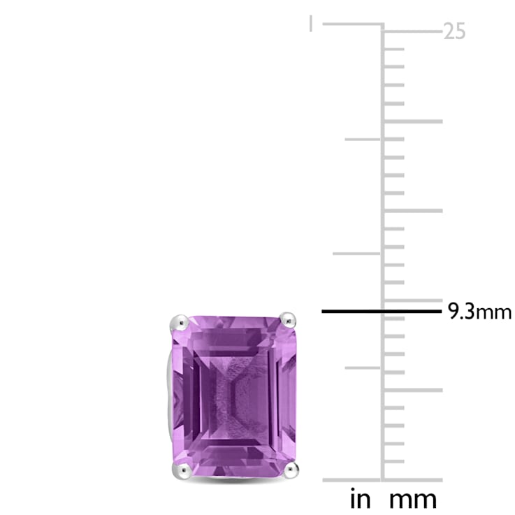 4 3/8 CT TGW Octagon Amethyst Stud Earrings in Sterling Silver