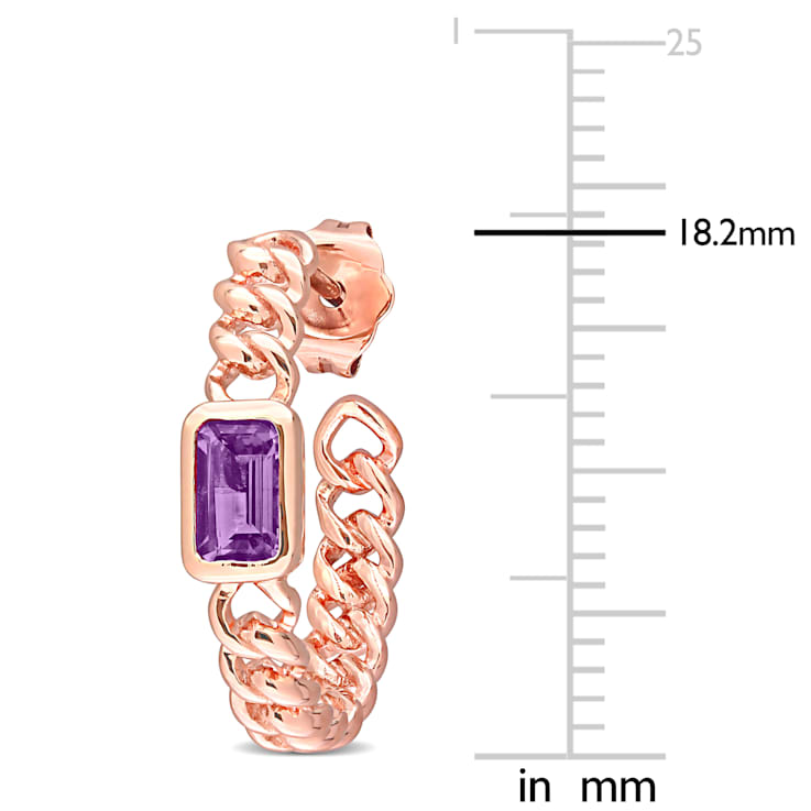 2/5 CT TGW Octagon Amethyst Link Earrings in 10K Rose Gold