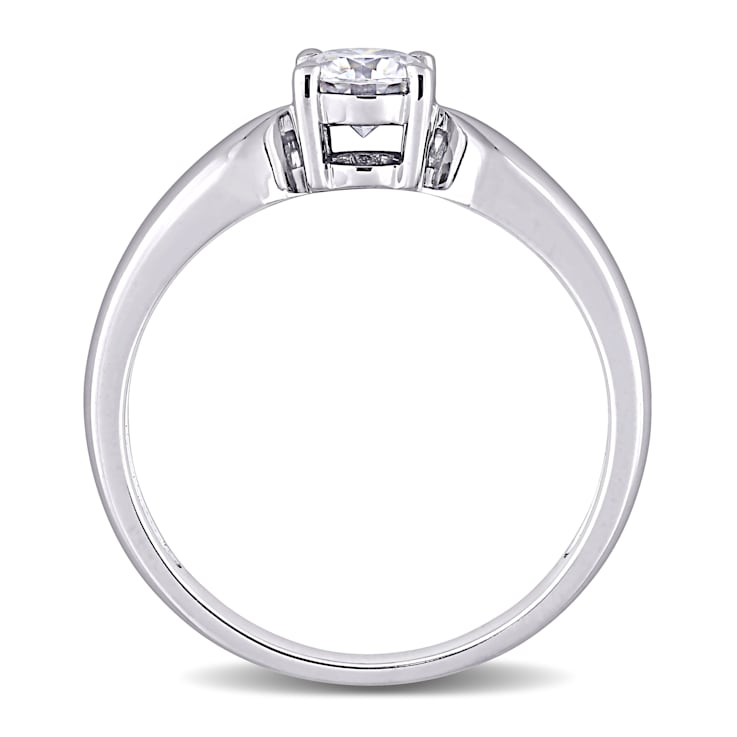 1/2 CT DEW Created Moissanite Solitaire Engagement Ring in 14K White Gold