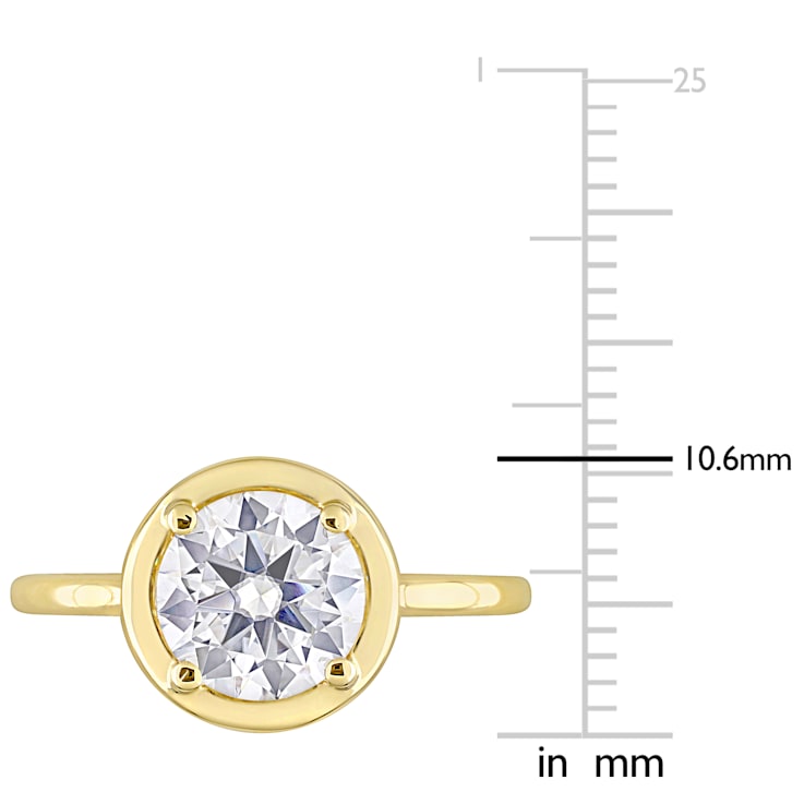 1 4/5 CT DEW Lab Created Moissanite Engagement Ring in 10K Yellow Gold