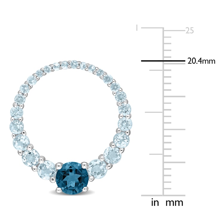 2 3/5 CT TGW Sky Blue and London Blue Topaz Graduated Open Circle
Earrings in Sterling Silver