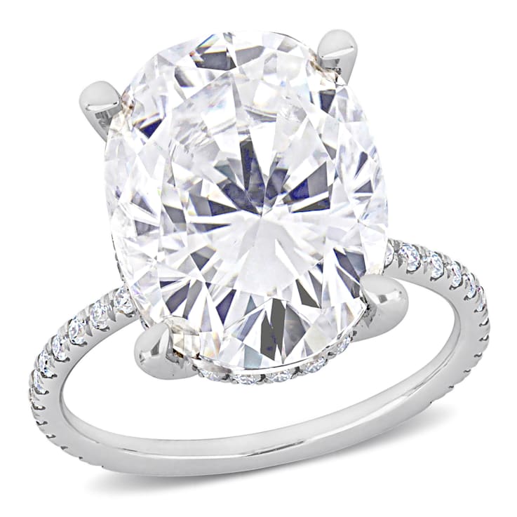 8-1/10 CT DEW Created Moissanite Engagement Ring in 10K White Gold