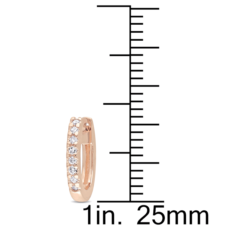 1/10 CT TW Diamond Hoop Earrings in 10k Rose Gold