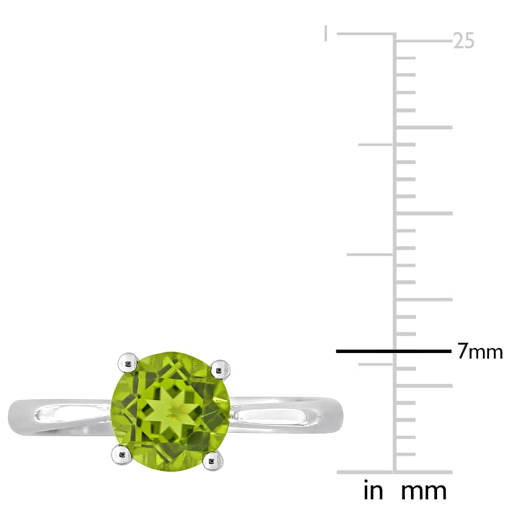 1 1/2 CTW Peridot Solitaire Ring in Sterling Silver
